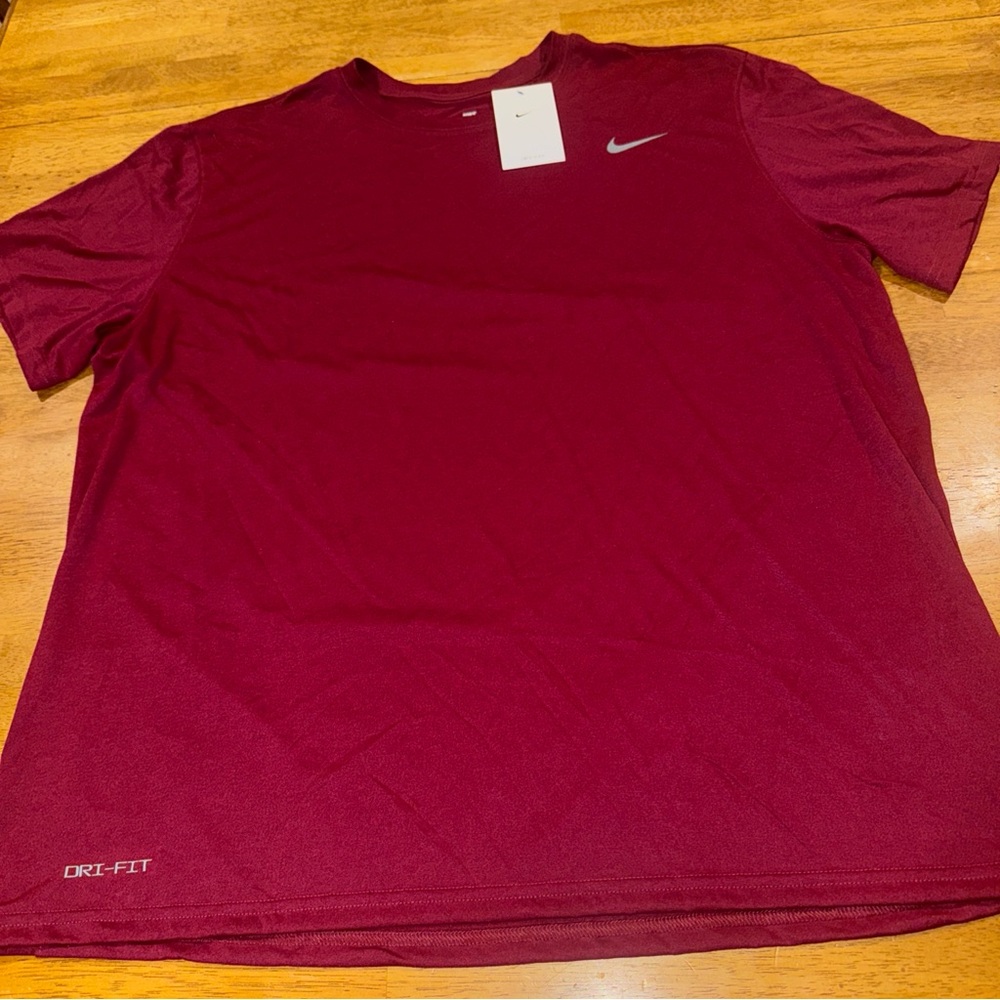 Nike Mens Dri-Fit Legend SS 2XL Training Shirt Maroon 727982 610 New With Tags